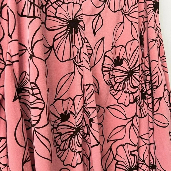 Apt. 9 Stretch Pink & Black Floral Skirt | XL - Picture 2 of 4